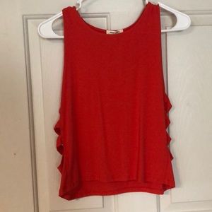 New size large ribbed orange tank top